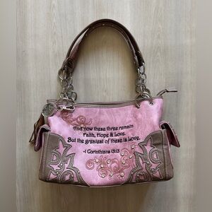 Cowgirl Trendy Western Cross Bible Verse Purse w/ Conceal Carry Pocket